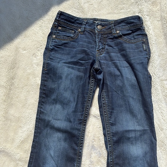 Suki Silver Mid-Rise Bootcut Jeans Size W27 L30 Faded Wash Y2K Denim - Picture 2 of 9